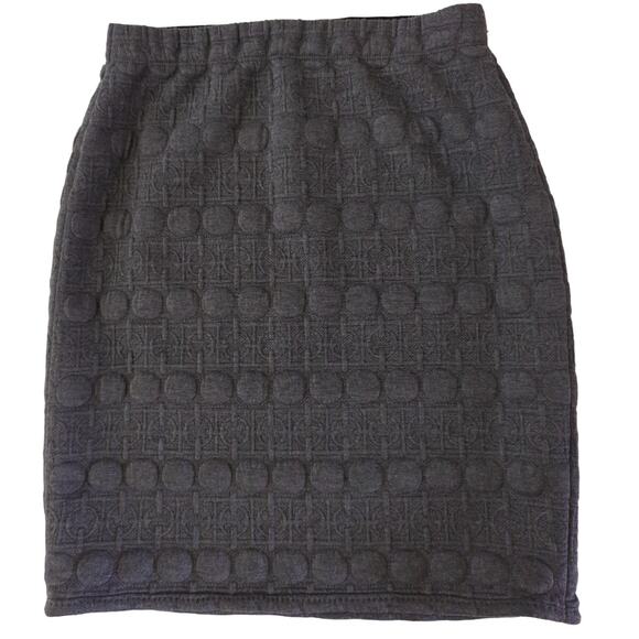 Max Studio Gray Pull On Pencil Skirt Comfort Waist Quilted Pattern Women's Sze S - Picture 1 of 6